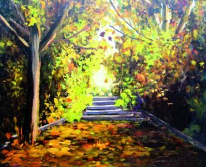 Ótoño con escaleras Óleo sobre lienzo 73 x 60