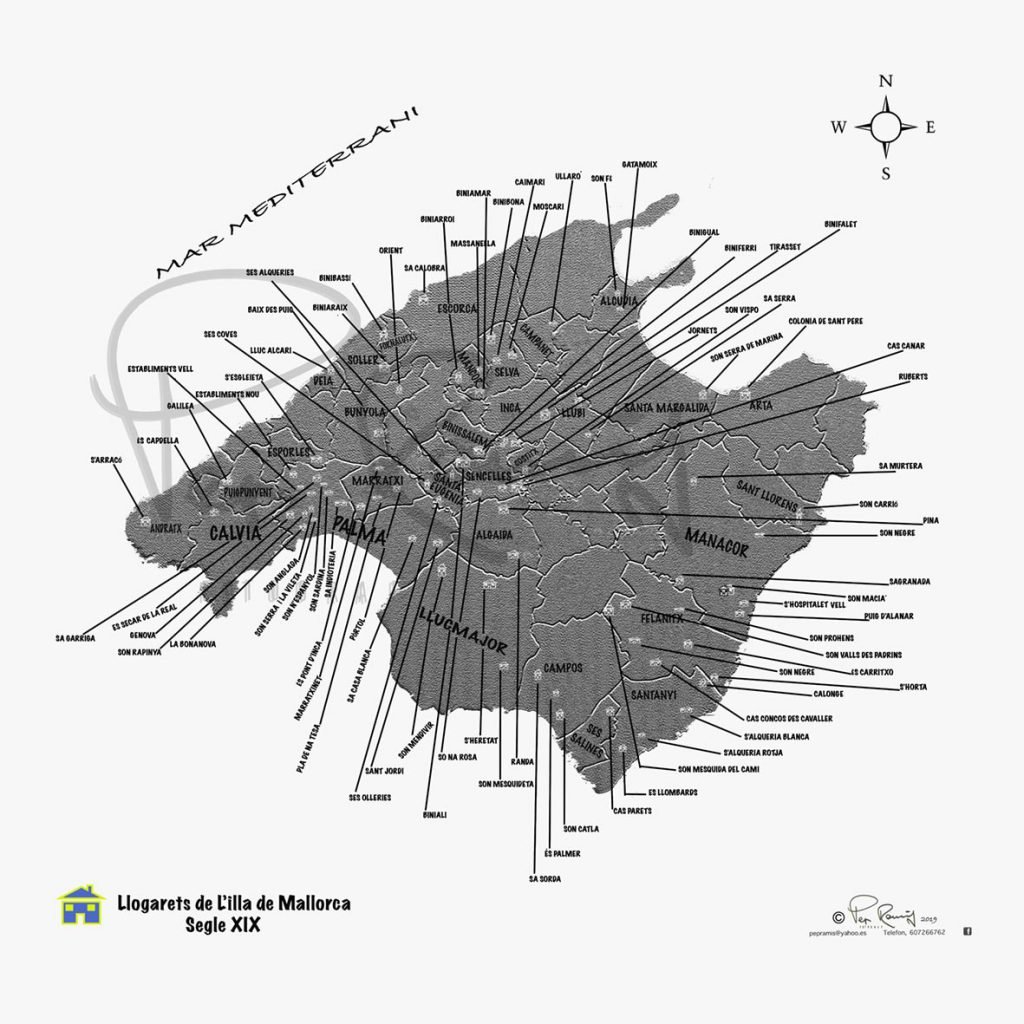 MAPA LLOGARETS DE L'ILLA DE MALLORCA SEGLE XIX copia