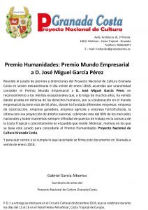 Premio Humanidades Mundo Empresarial. Web.